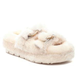 J Slides Brooke Shearling Slippers 8 New Ivory